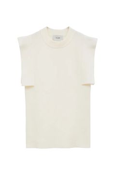 スクエアスリーブニットトップス | SQUARE SLEEVE KNIT TOPS - WHITE