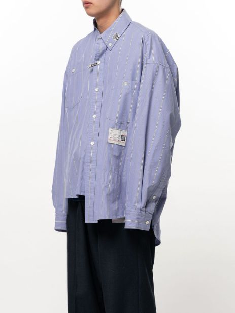 オフセット フロント シャツ - Offset Front Shirt (BLUE)