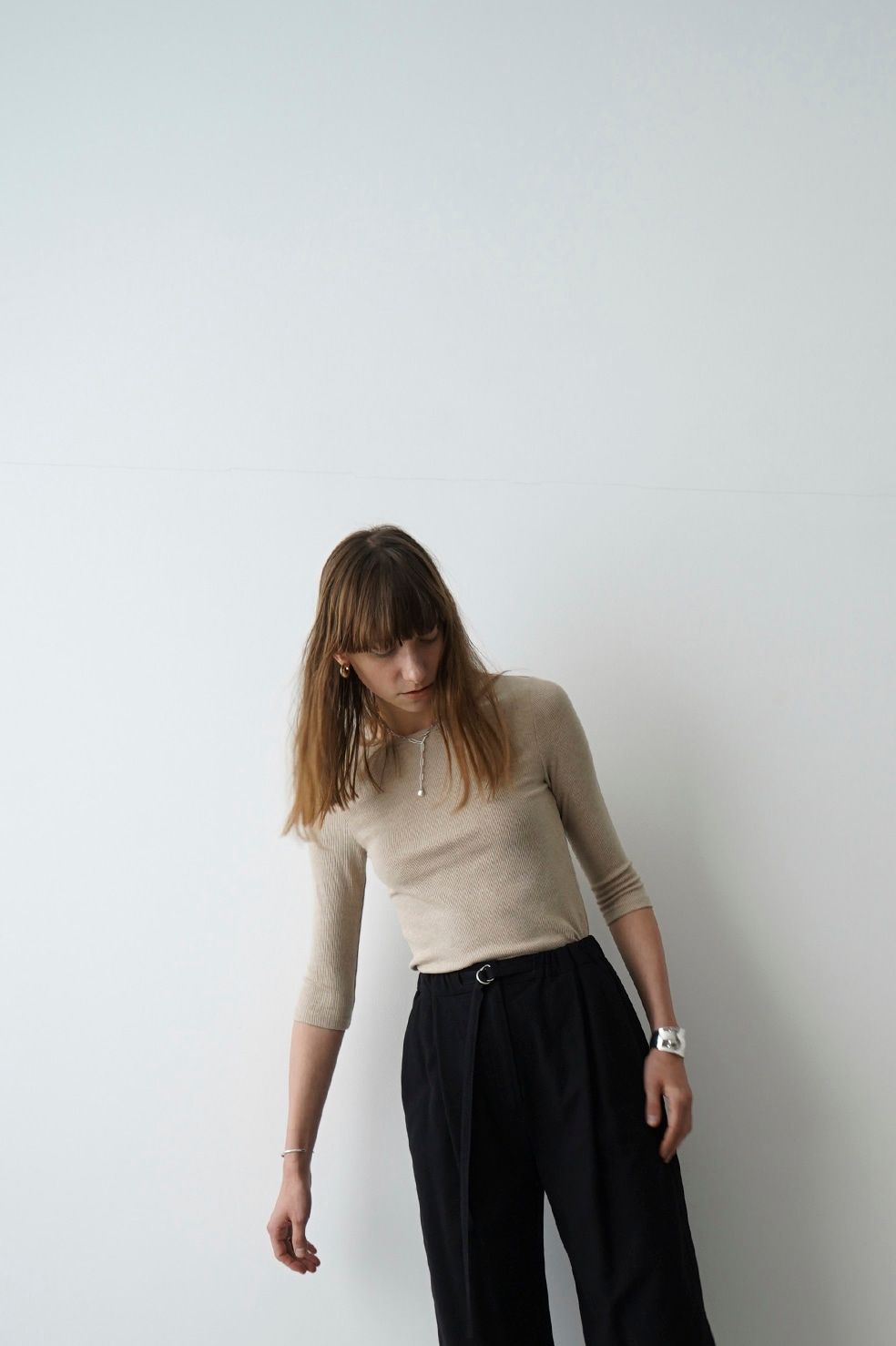 CLANE / クラネ】HALF SLEEVE TIGHT TOPS（Tシャツ／カットソー