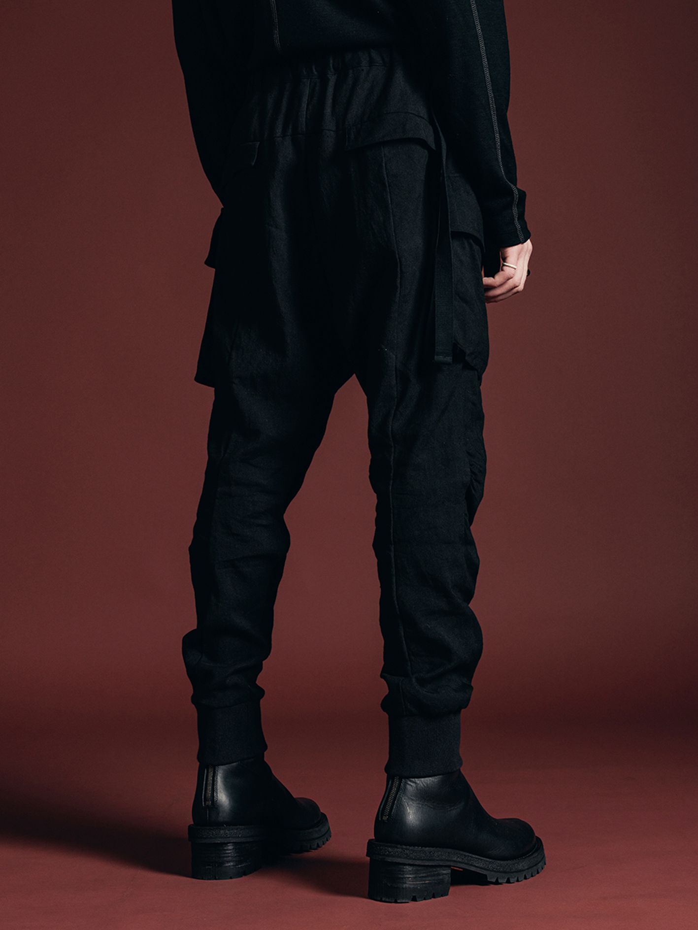 ウール リネン カーゴ パンツ - WOOL / LINEN CARGO PANTS - VI-3647-04 - A-BLACK