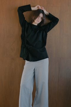 オーバーサイズフリルカットソー - FRILLED LONG T-SHIRT