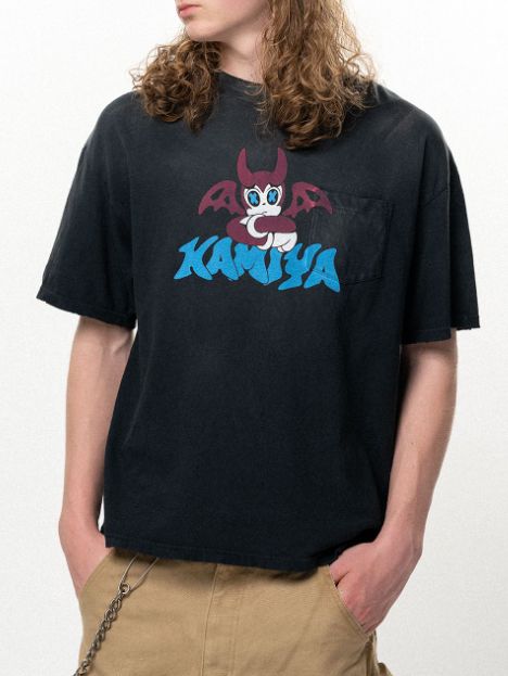 バケネコ ポケット ティー - BAKENEKO POCKET TEE (BLACK)
