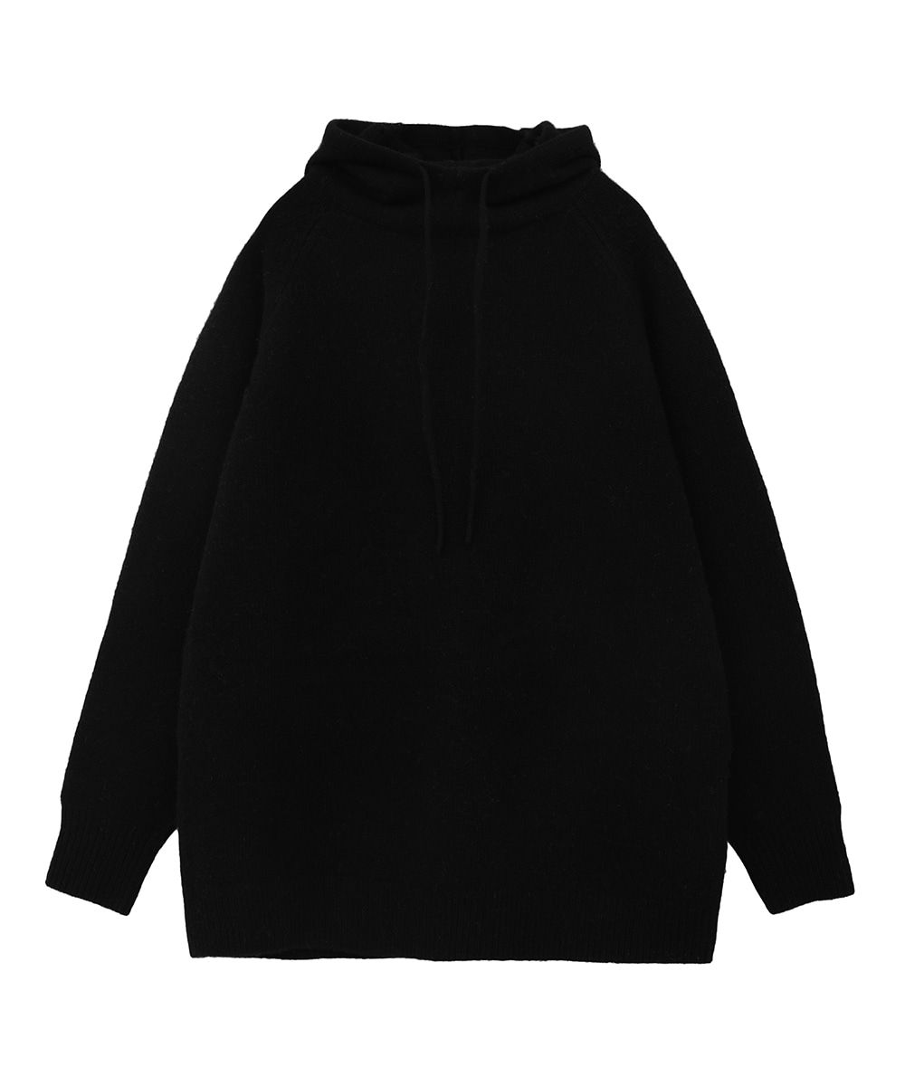 CLANE - ハイネックフードニットトップス - H/N KNIT HOODIE - BLACK