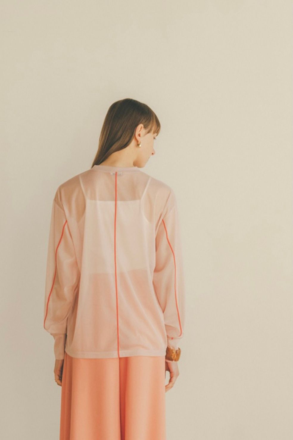 CLANE - LINE SHEER L/S TOPS - PINK | ADDICT WEB SHOP