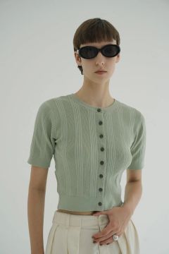 ファイスリブ ニット カーディガン - W FACE RIB KNIT CARDIGAN - MINT