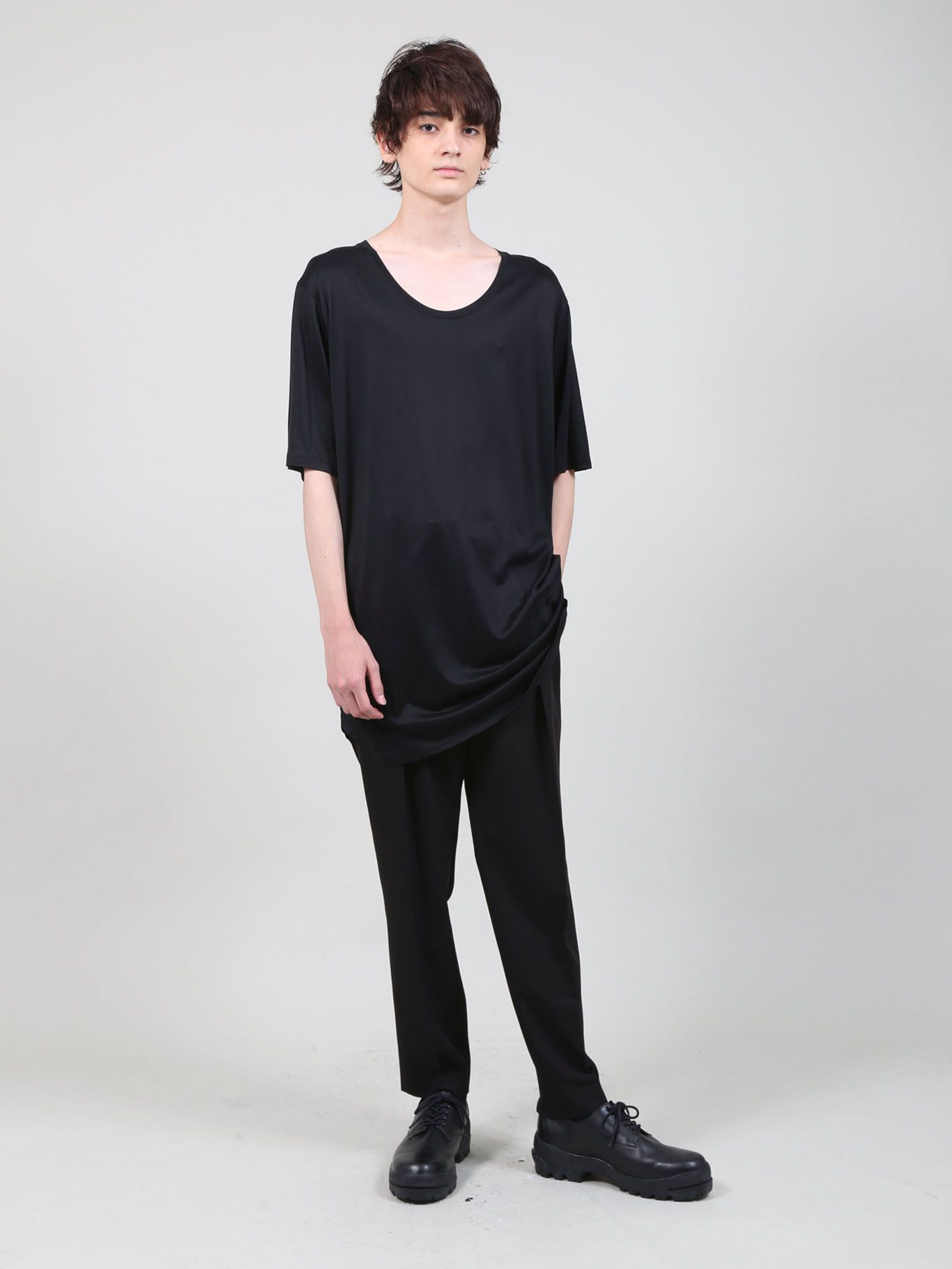 T/Rライトギャバ ツータックパンツ - 2 Tuck Pants - BLACK