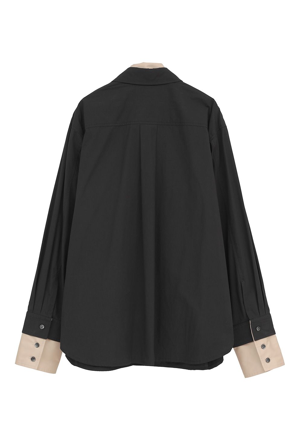 レイヤードシャツ - TWO TONE LAYERED SHIRTS(BLACK)