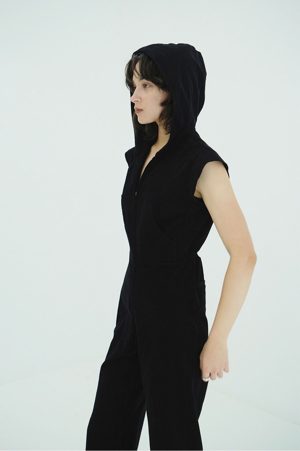 フード オールインワン - CORDUROY HOODED ALL IN ONE (BLACK)