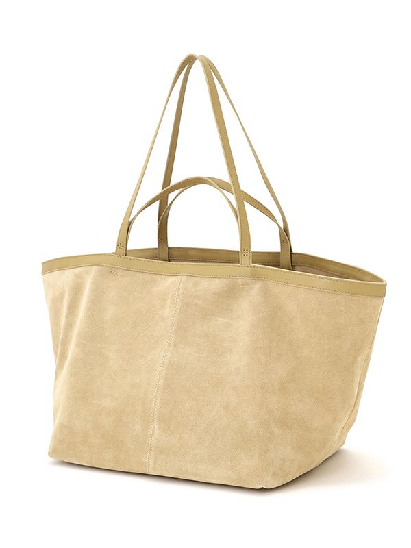 Wハンドルスウェードビッグトートバッグ （BEIGE）