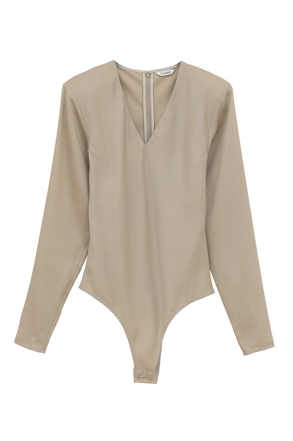 ブイネックボディスーツ - V NECK POWER SHOULDER BODYSUIT(MOSS GREEN)