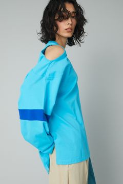 カラービックティーシャツ - Color block big tee - BLUE