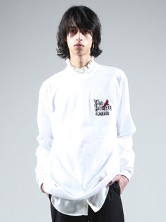 ロゴ刺繍ロングスリーブTシャツ - Embroidery Long Sleeve T Shirt - WHITE