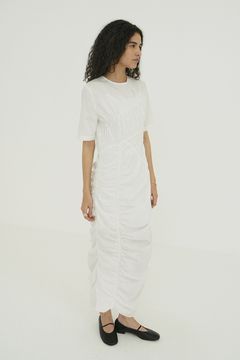 ランダムシャーリングワンピース - RANDOM SHIRRING ONEPIECE WHITE