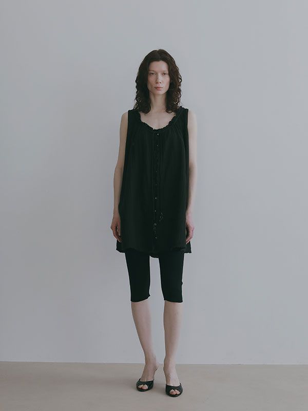 フロントオープンタンクチュニック (BLACK)