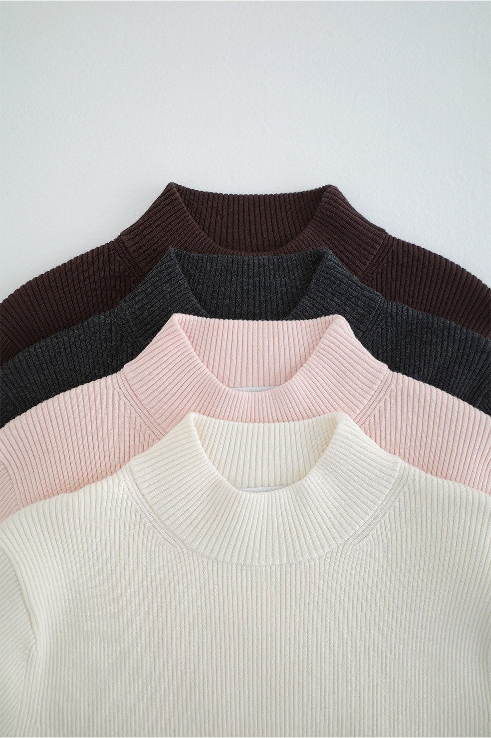 【26AW】 ハイネックリブニットトップス -  H/N RIB KNIT TOPS （PINK）