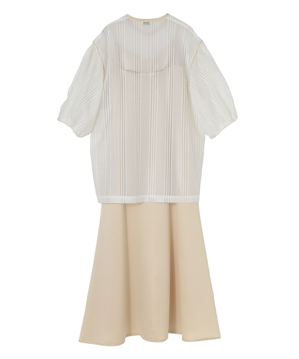 CLANE - レイヤードワンピース - STRIPE LACE LAYERED ONE PIECE