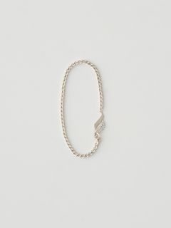 【17.5cm】 ストーン付きチェーンブレスレット - S CHAIN BRACELET SILVER