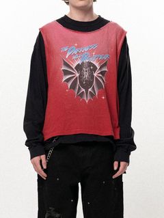 "THE DARKNESS WILL DISAPPEAR" ドッキングロングスリーブTシャツ | Docking Long-Sleeve T-shirt (RED)
