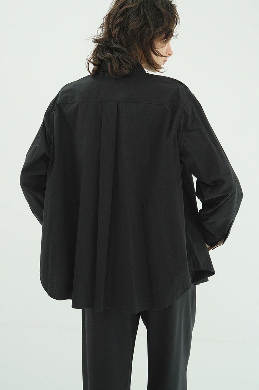 レイヤードシャツ - TWO TONE LAYERED SHIRTS(BLACK)