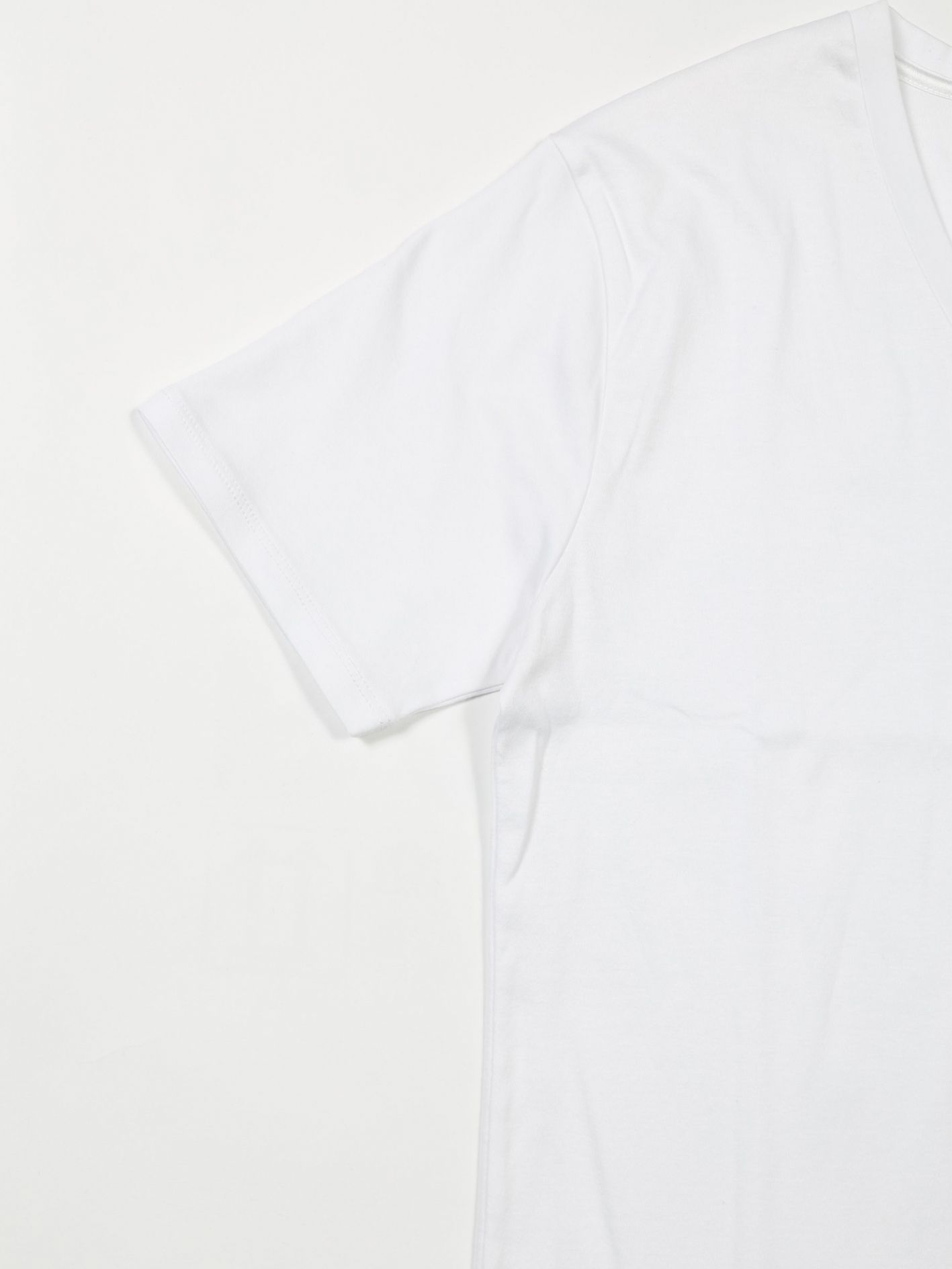 バイオシルケットスムースVネックTシャツ - V-Neck Pullover - WHITE