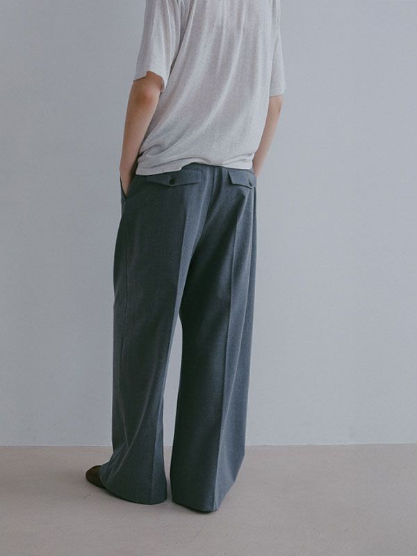 センタークリースクリーンパンツ （GREY）