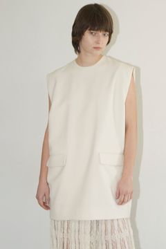 ノースリーブ ロングトップス - SLEEVELESS LONG COCOON TOPS IVORY