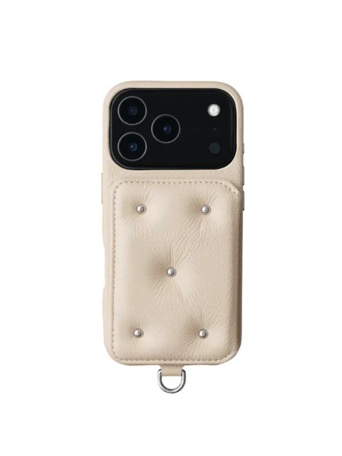 【BALLON CINQ】 手帳型 レザーケース iPhone 14～17シリーズ対応 (ベージュ）