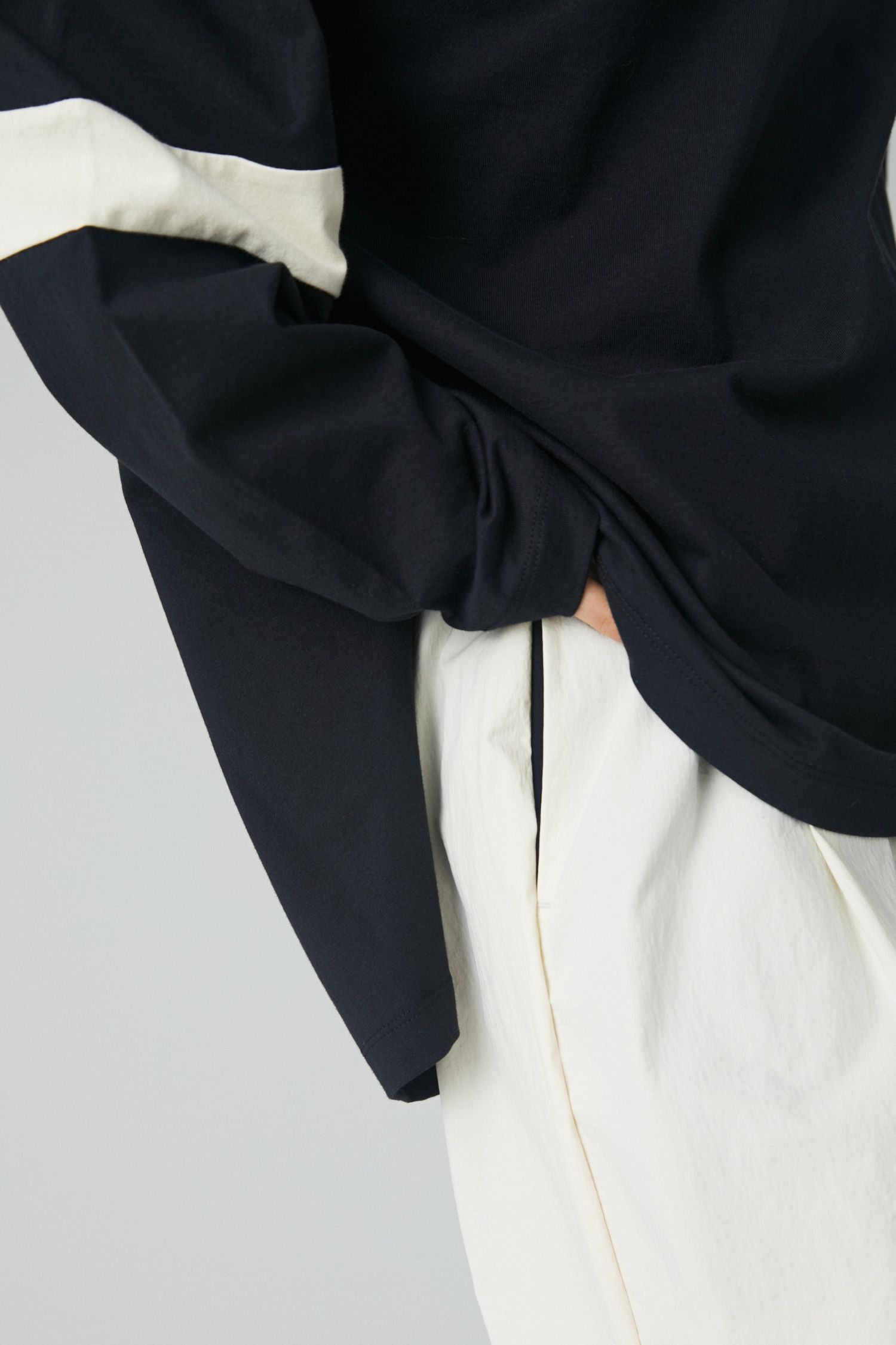 カラービックティーシャツ - Color block big tee - BLACK