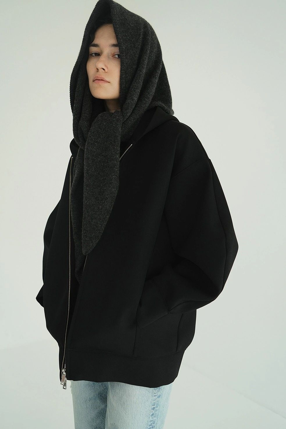 ボンディング ジップフーディ - CONSTRUCTIVE BONDING HOODIE (BLACK)