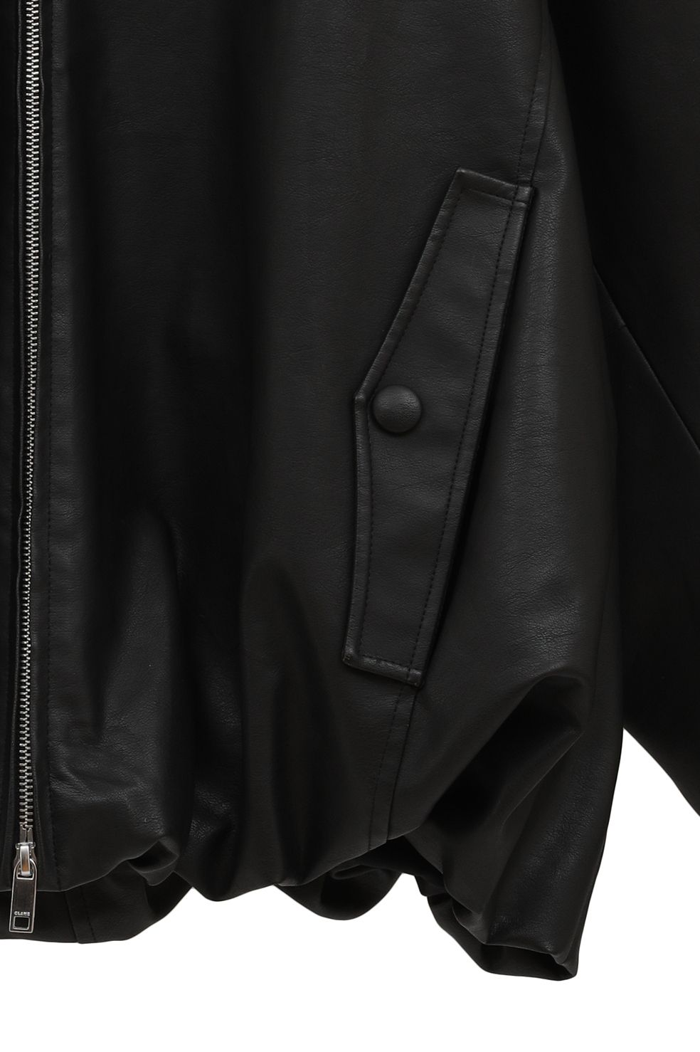フェイクレザーバルーンジャケット - FAKE LEATHER BALLOON JACKET BLACK