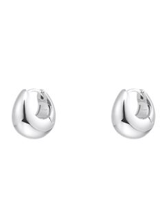 【両耳用】 ミディアム ボリューム ウォーター プルーフ ピアス - Volume Water drop Earrings SILVER