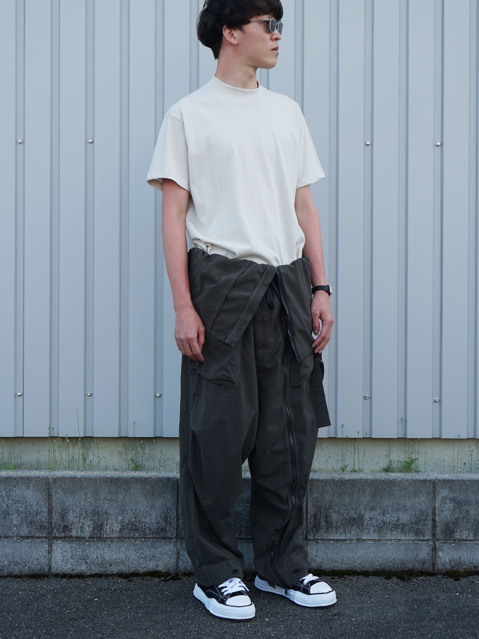 強撚ドライコットン オーバーオール - OLIVE DRAB