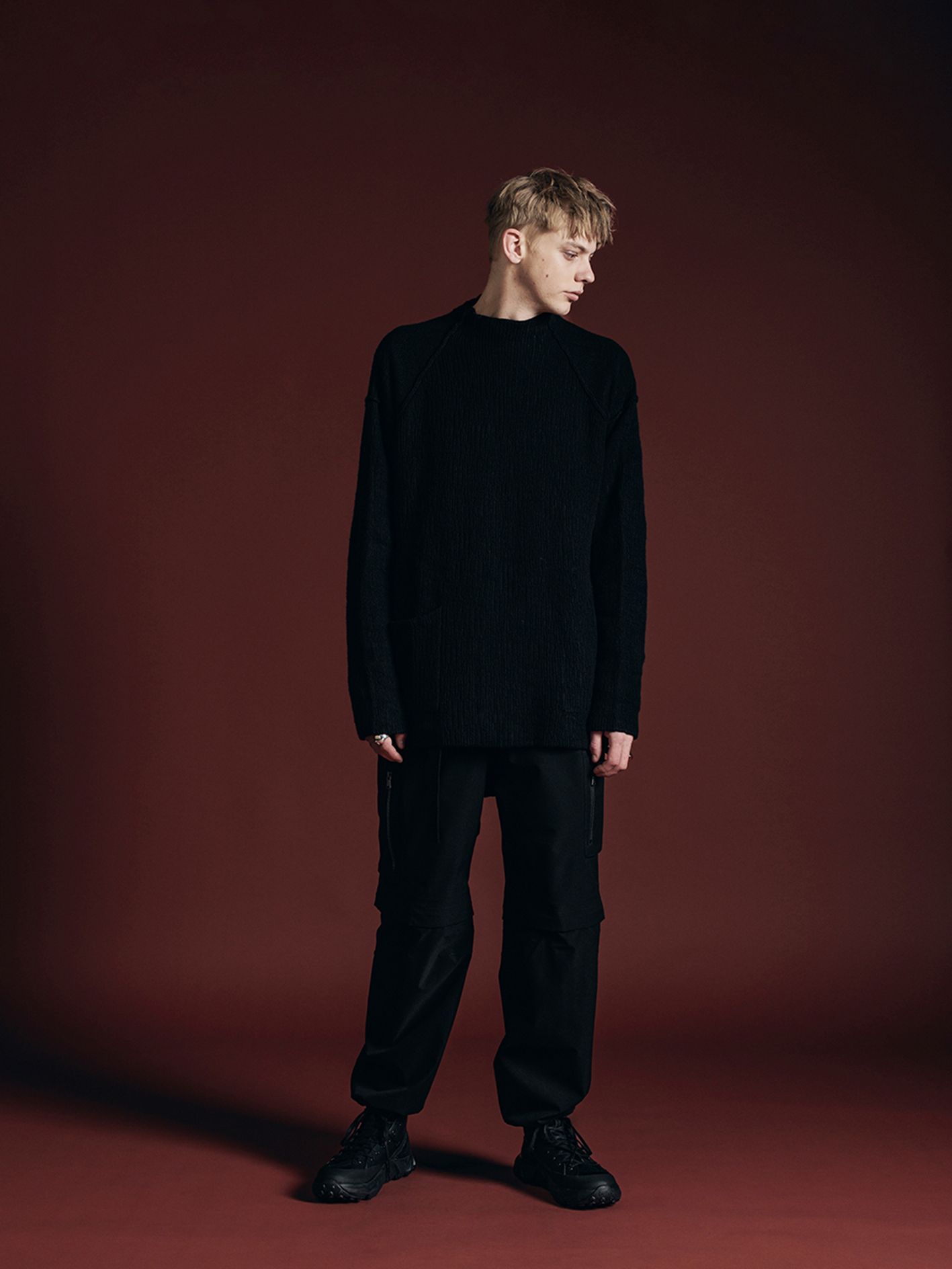コットン カシミヤ スウェット cotton/cashmere sweater - VI-3655-07 - A-BLACK
