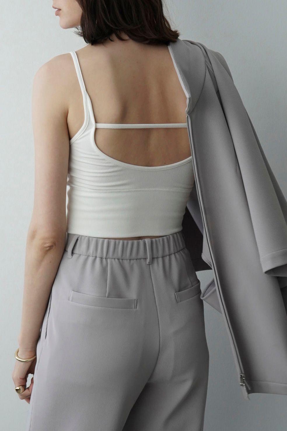 ブラ トップス - BACK STRAIGHT LINE BRA TOPS - WHITE
