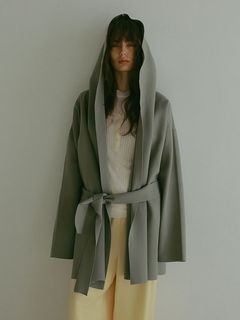 ETRE TOKYO - ダブルフェイスニットフーディーコート - BLACK | ADDICT 