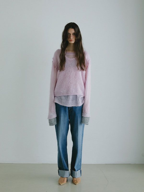 スーパーキッドモヘヤニットプルオーバー - PINK