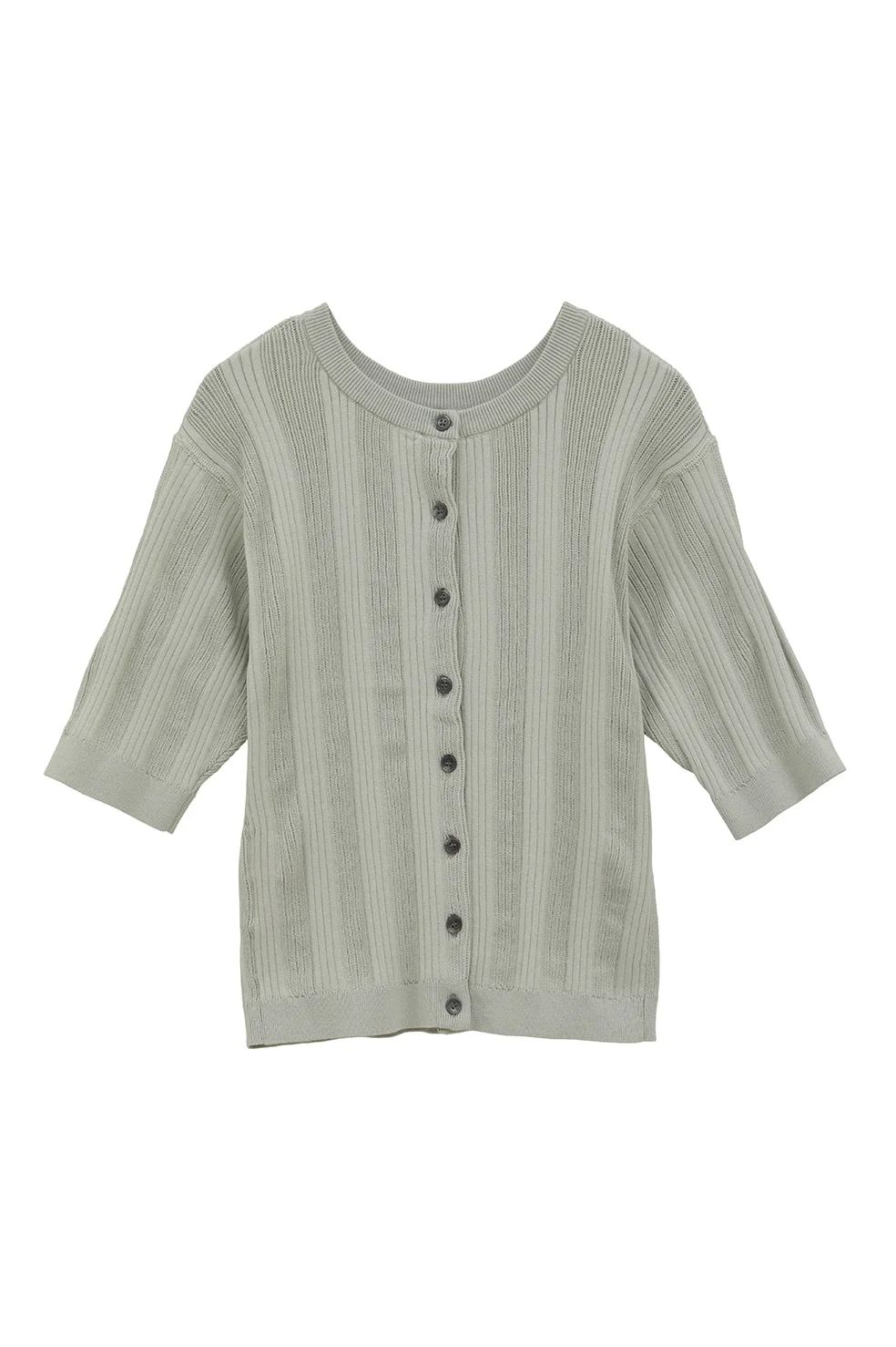 CLANE - ファイスリブ ニット カーディガン - W FACE RIB KNIT