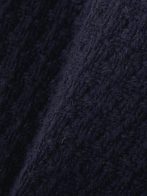 ステンカラーツィードブルゾン - NAVY