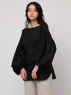 バックカシュクールブラウス - BLACK