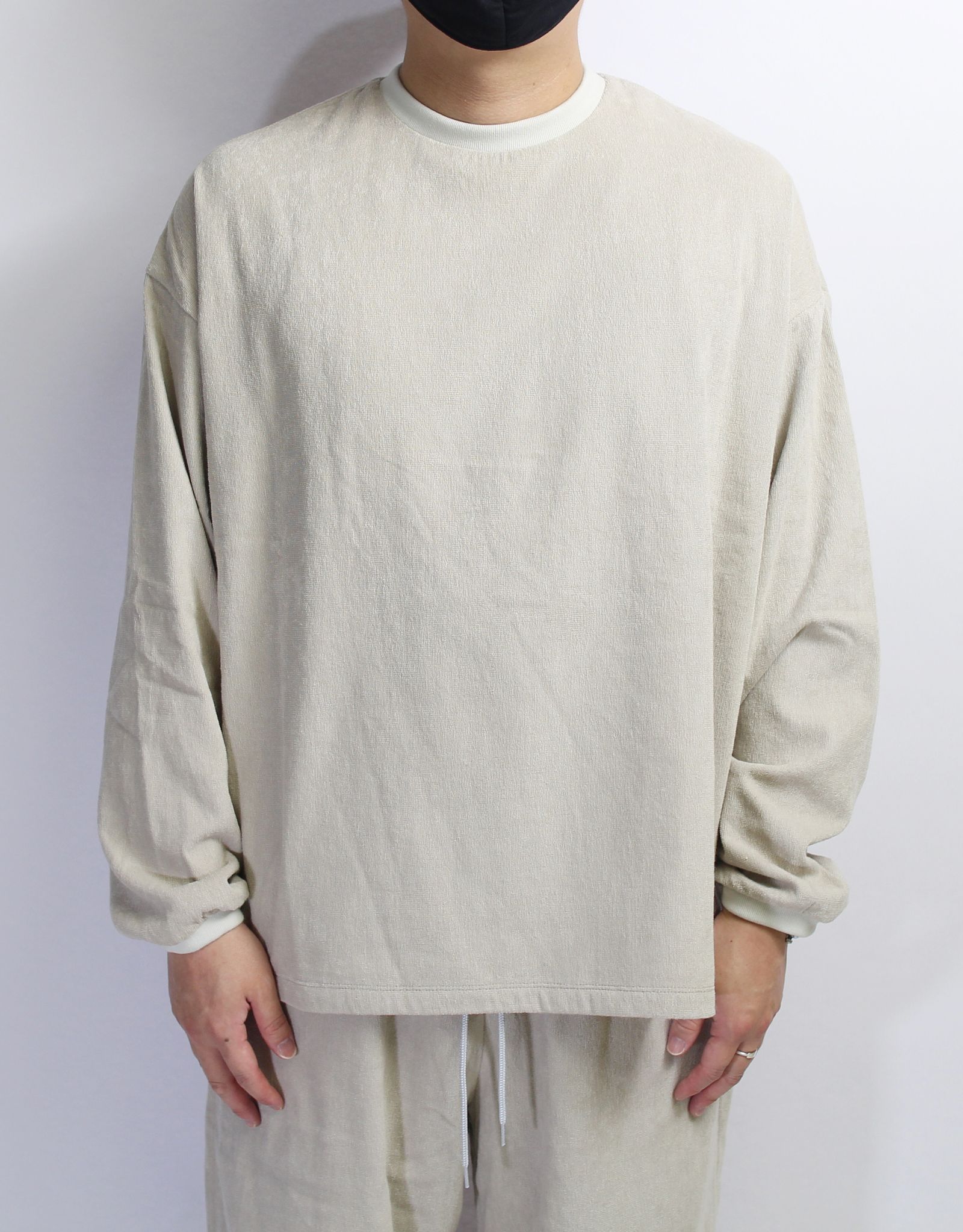 ロングスリーブ Tシャツ 1ミリパイル - BEIGE