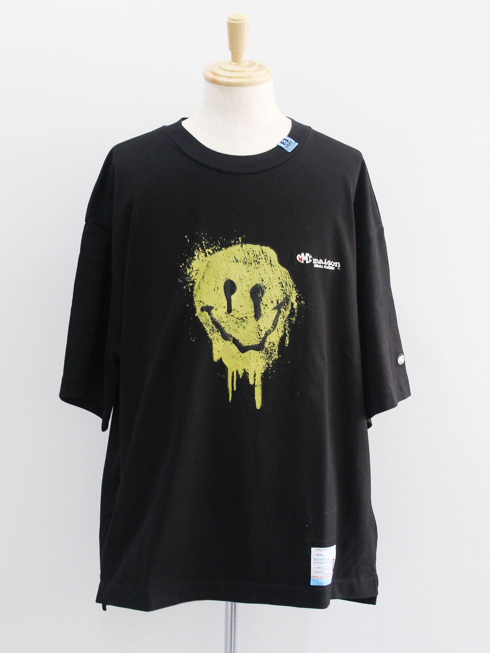 Maison MIHARA YASUHIRO - スマイルフェイス プリント ティーシャツ - smily face printed tee -  BLACK | ADDICT WEB SHOP