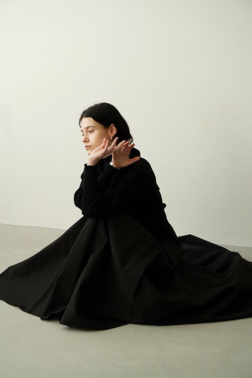 ボリューム マキシ スカート - VOLUME MAXI SKIRT BLACK