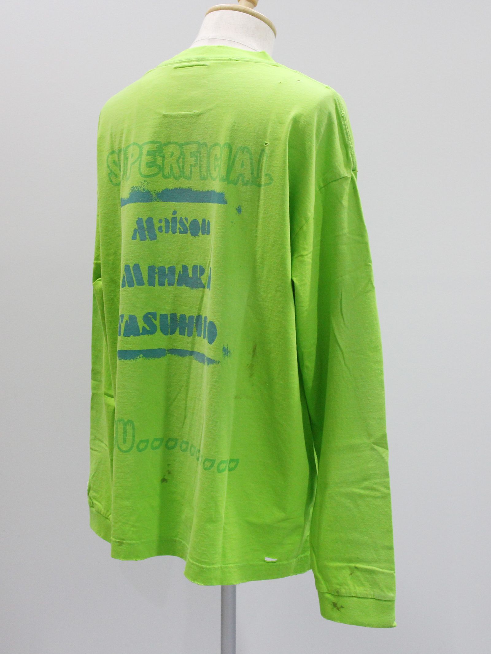 ディストレスト ロング スリーブ カットソー - DISTRESSED L/S SH - GREEN