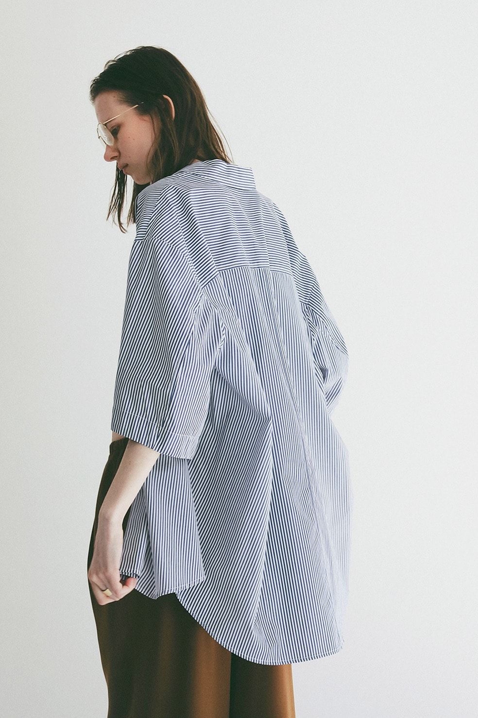 ハーフスリーブヒュージーシャツ - HALF SLEEVE HUGE SHIRTS (STRIPE)