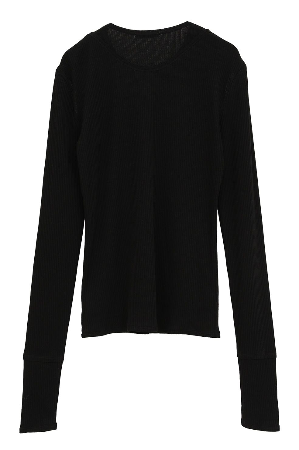レイヤードカットトップス -  LAYERED SHOULDER CUT TOPS (BLACK)
