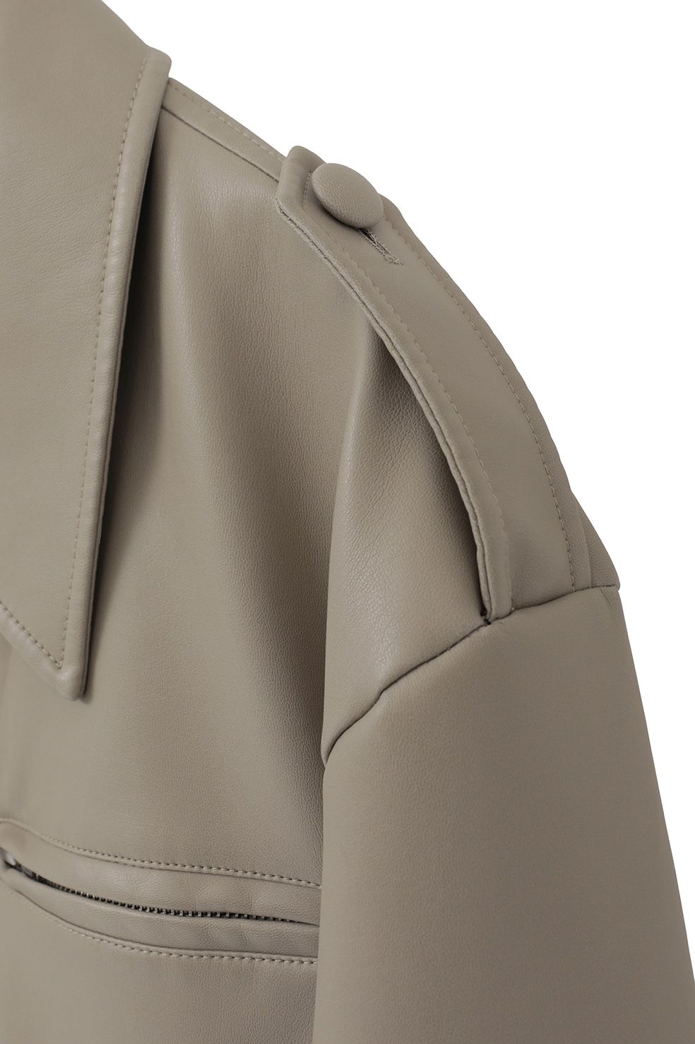 バルキーラインシングルレザージャケット - BULKY LINE SINGLE LEATHER JACKET (MOSS GREEN)