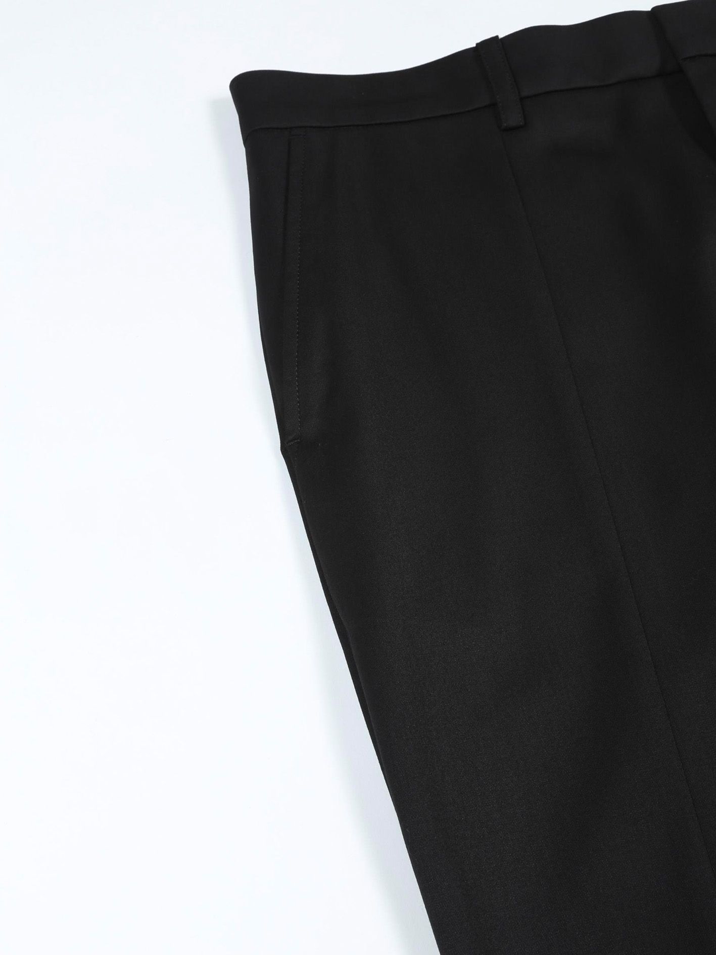 T/Rギャバストレッチフロントスリットフレアパンツ - Slit Flare Pants - BLACK