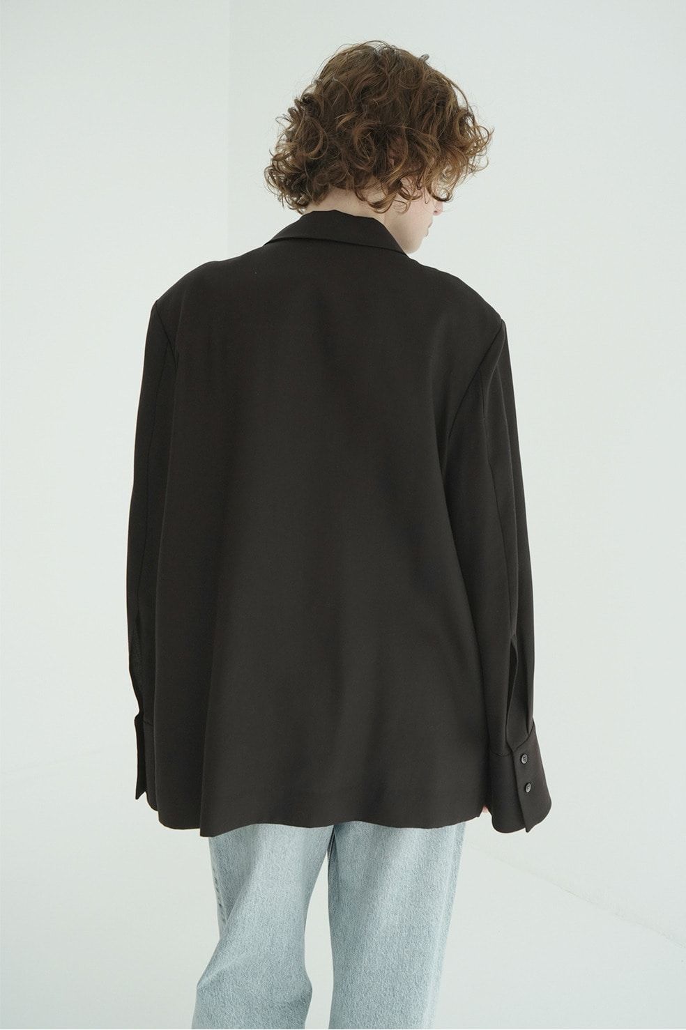 テンセルシャツジャケット - TENCEL SHIRT JACKET (BROWN)