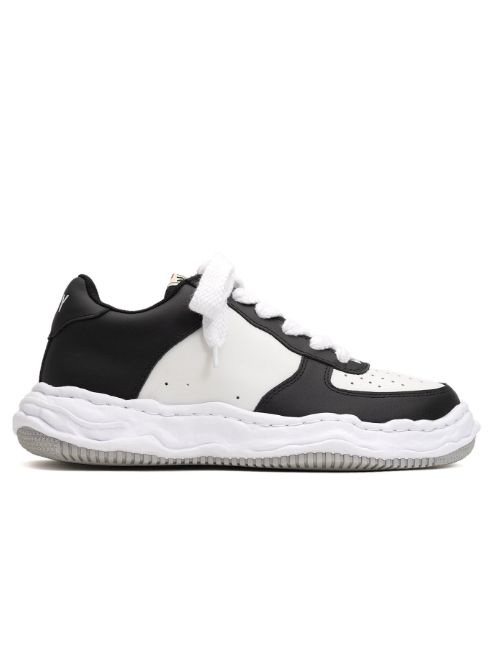 オリジナルソールスニーカー "WAYNE" OG Sole LEATHER Low-top Sneaker - BLACK×WHITE