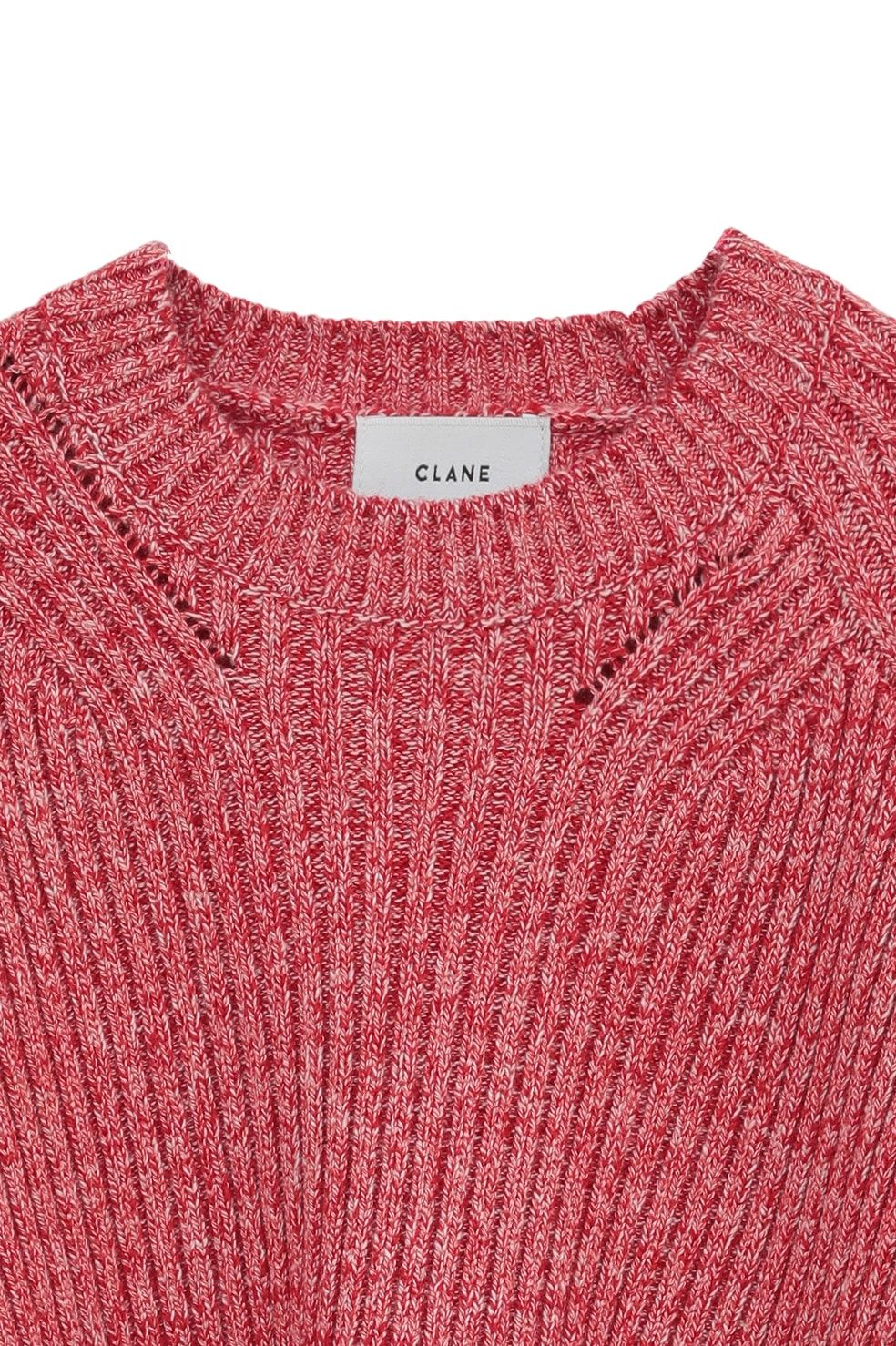 アシンメトリーショートニットトップス -  ASYMMETRY WIDE SHORT KNIT TOPS (RED)